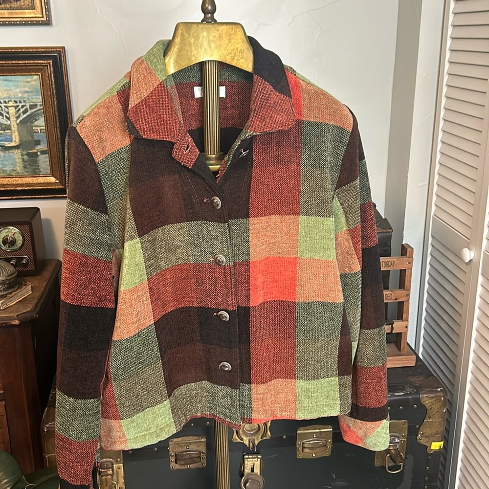Fall Plaid Patchwork Jacket - image 1